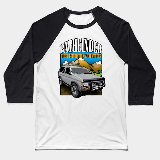 NISSAN PATHFINDER 1988 WD21 Baseball T-Shirt by Amra591